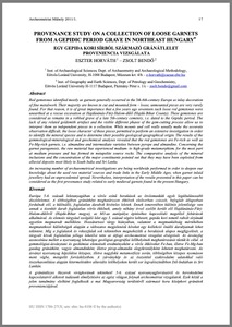 Provenance study on a collection of loose garnets from a Gepidic Period grave in northeast Hungary